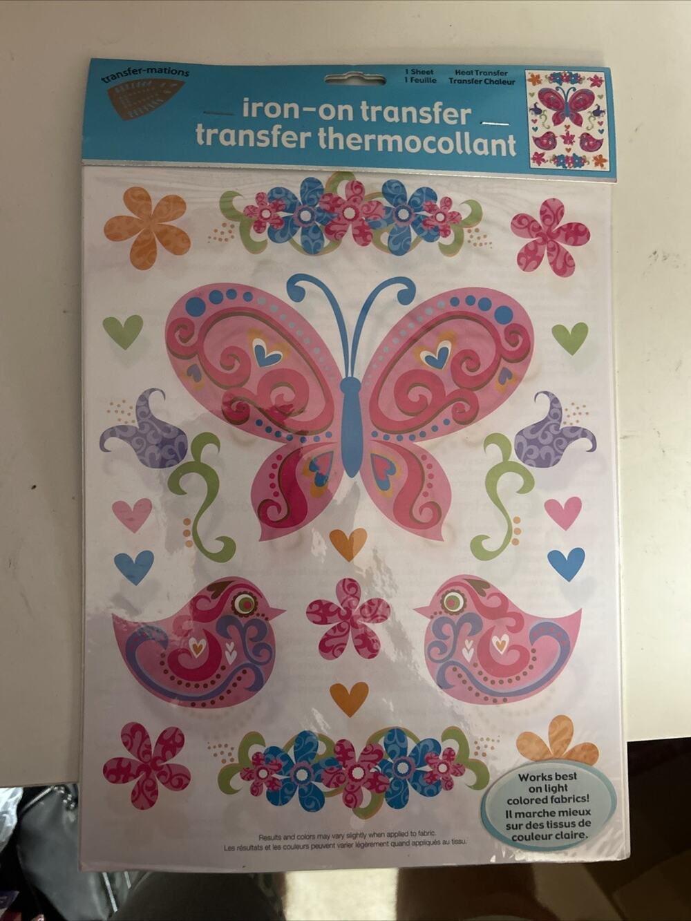 Lot of 5 Butterfly 8"x10" Tulip Flowers Birds Heat Transfer Iron Ons (B144)